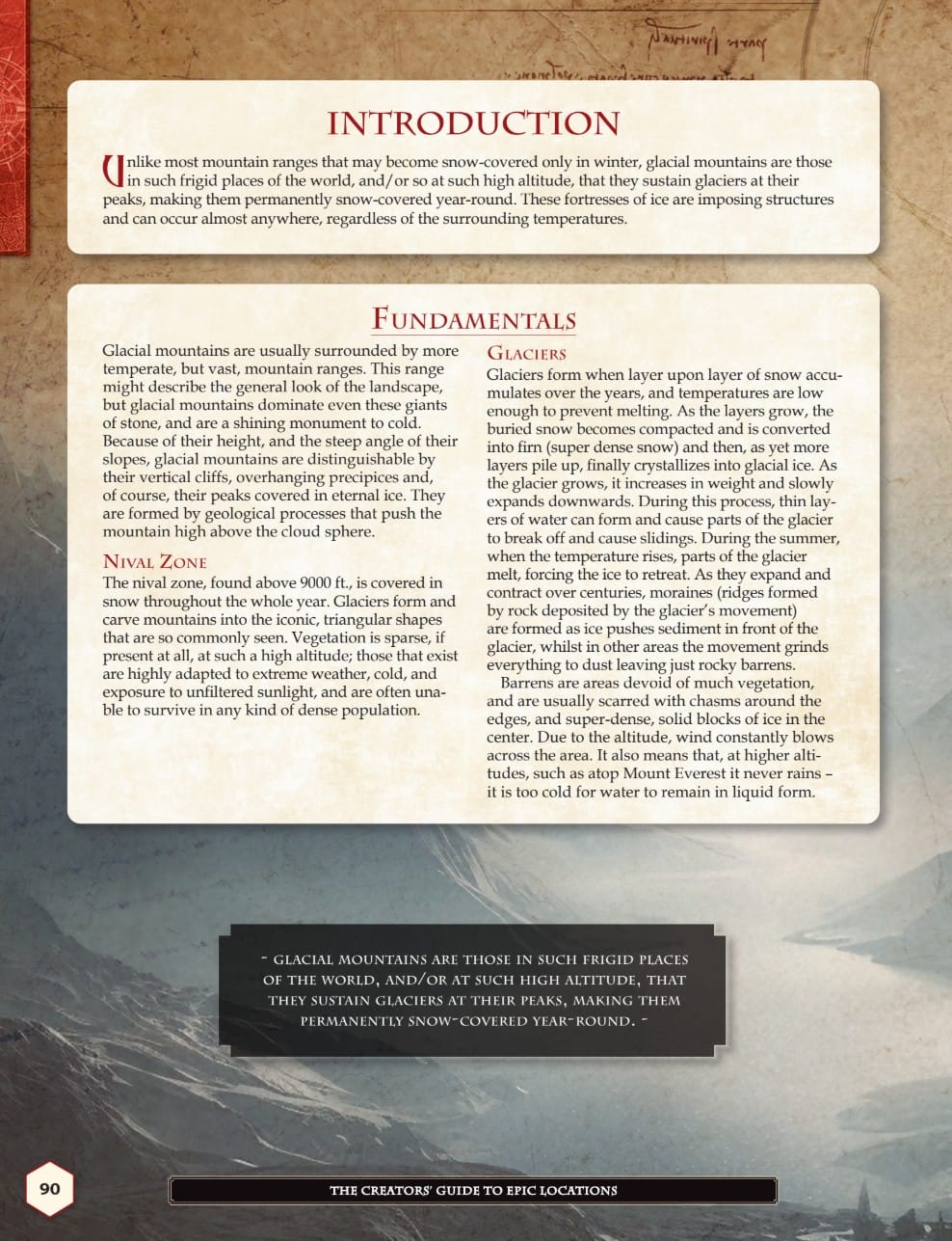 the creators guide to epic locations snippet from the book