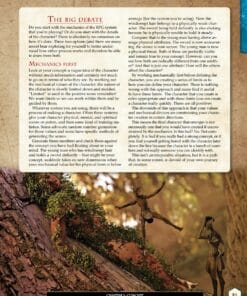 an page extract of the book the practical guide to becoming a great player, showing artwork, focusing on roleplaying characters