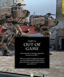 an page extract of the book the practical guide to becoming a great player, showing artwork, focusing on roleplaying characters