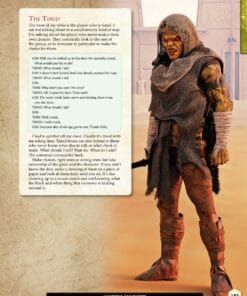 an page extract of the book the practical guide to becoming a great player, showing artwork, focusing on roleplaying characters
