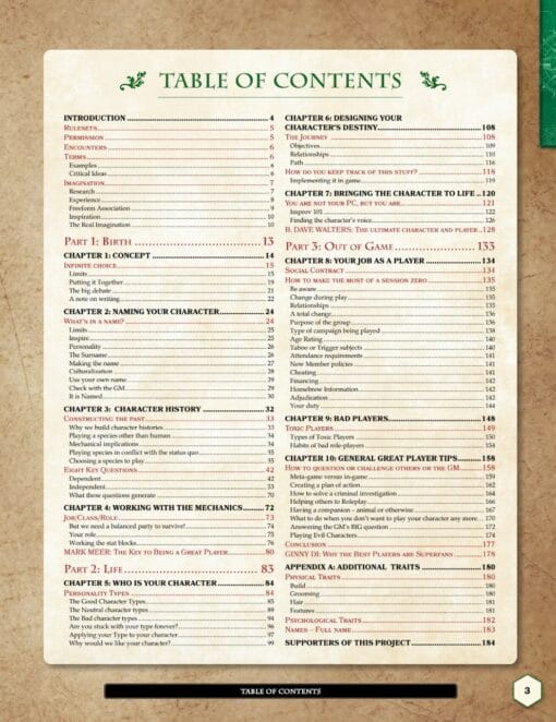 The practical guide to becoming a great player table of contents for the book